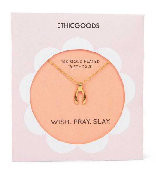 Gold Wishbone Necklace Ethic Goods