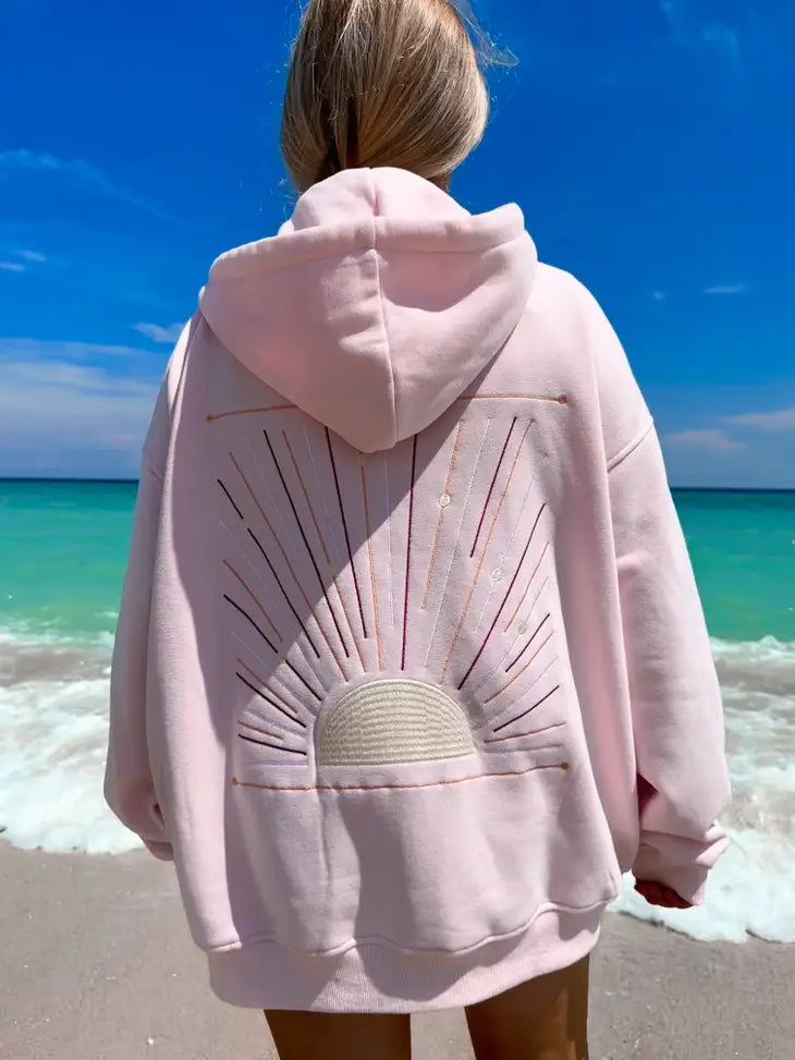 Sunset Rays Zip-Up Hoodie The Druzy Rose