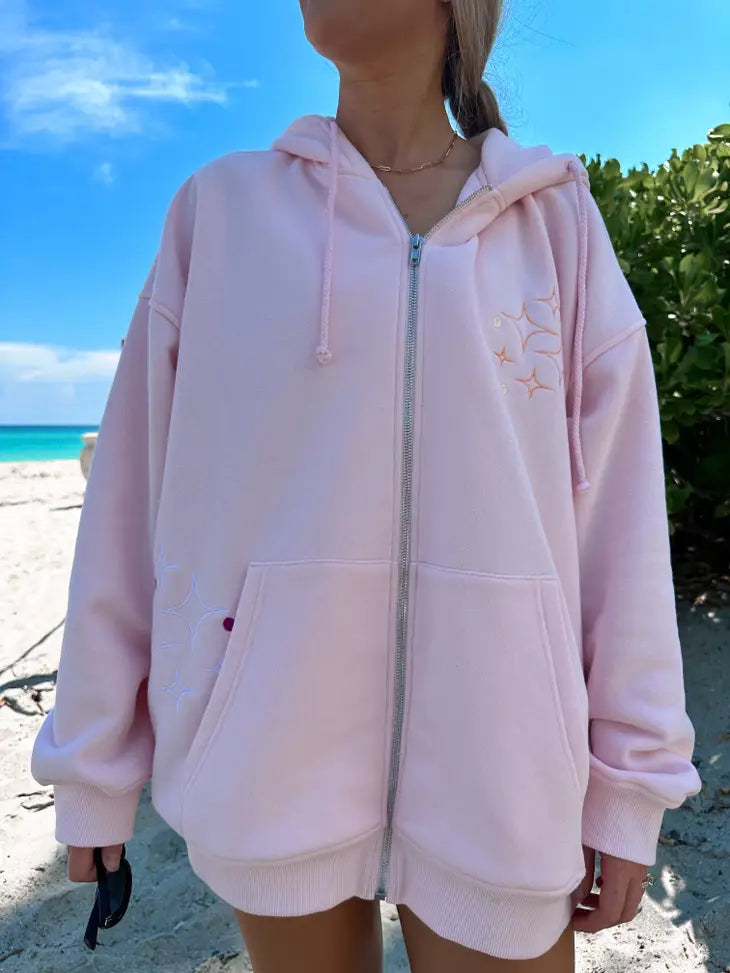 Sunset Rays Zip-Up Hoodie The Druzy Rose