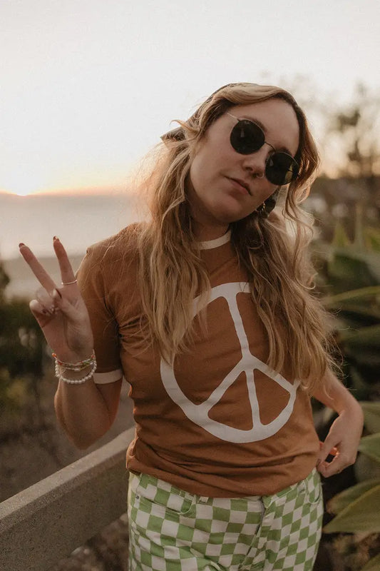 Peace Womens Ringer Tee The Bee & The Fox