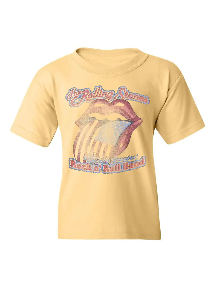 Children's Rolling Stones World's Greatest Band Yellow Tee LivyLu