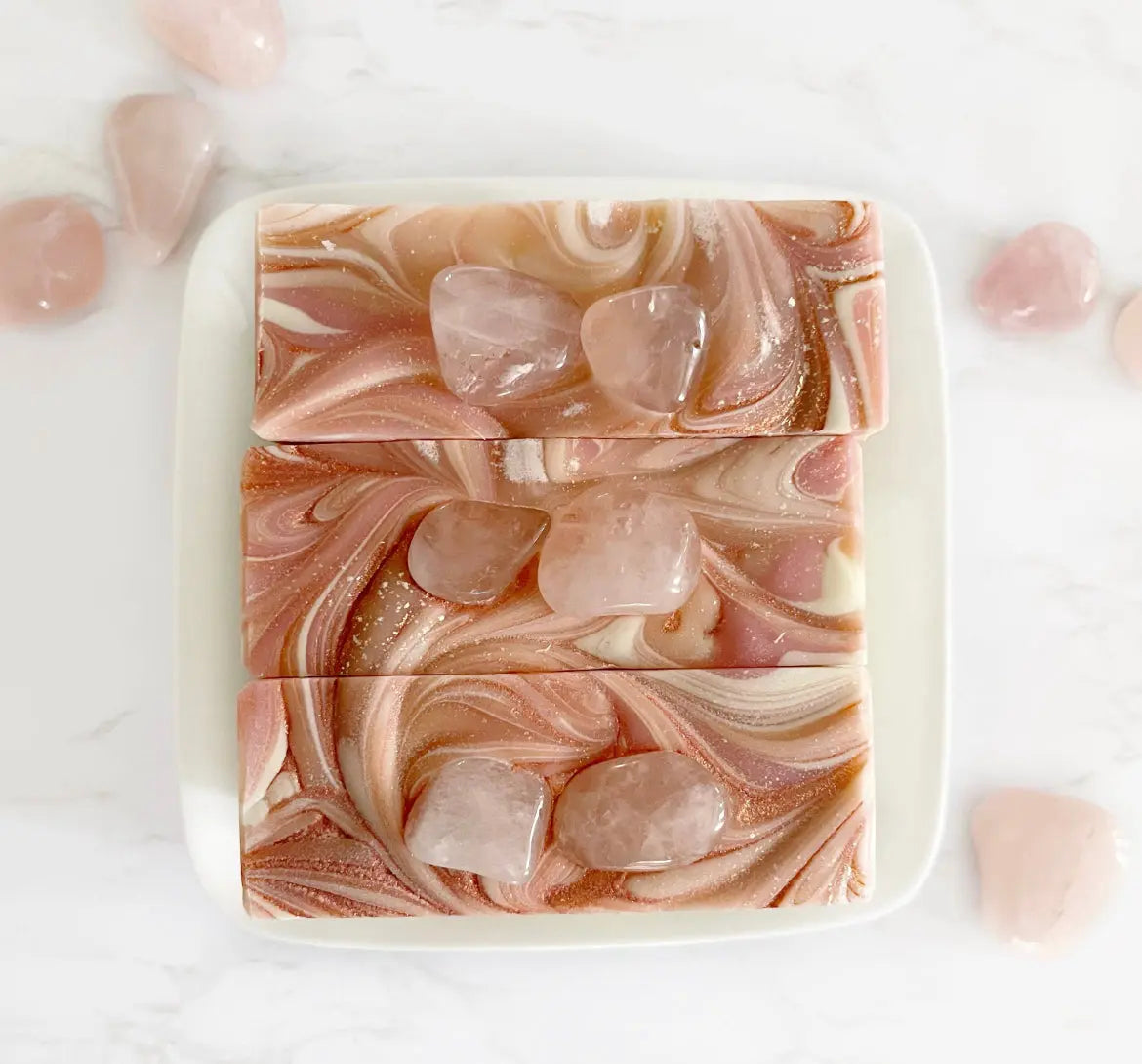 Crystal Soap - Namaste Peaceful | Rose Quartz Plainville Homestead