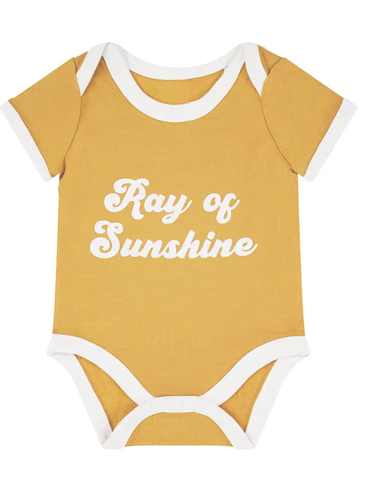 Ray of Sunshine Bamboo Terry Ringer Baby Onesie Emerson & Friends