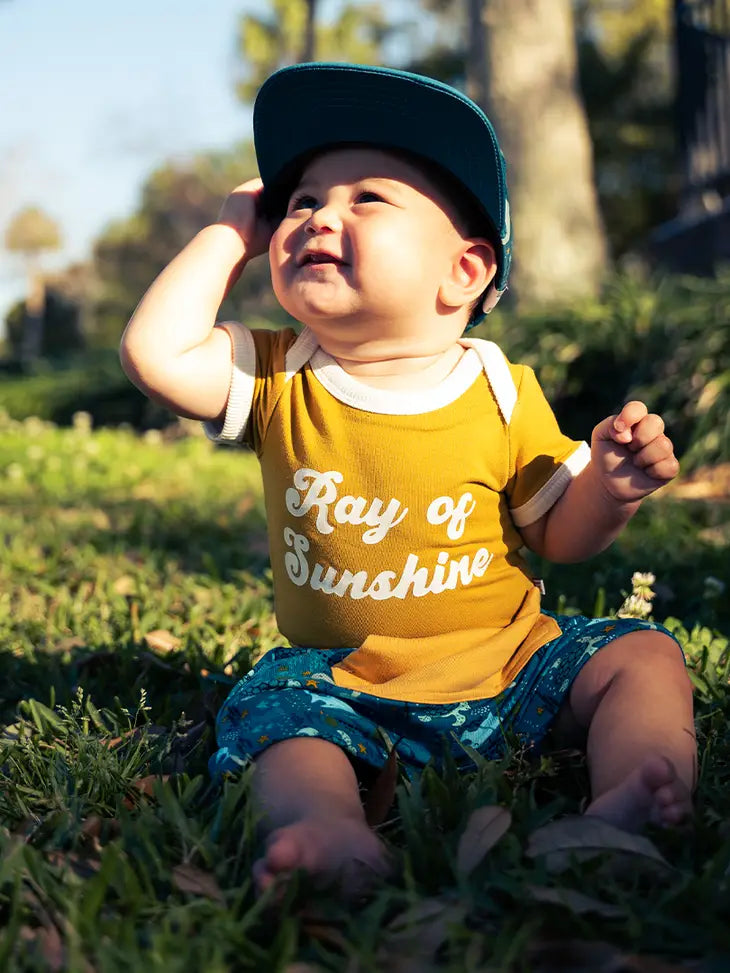 Ray of Sunshine Bamboo Terry Ringer Baby Onesie Emerson & Friends