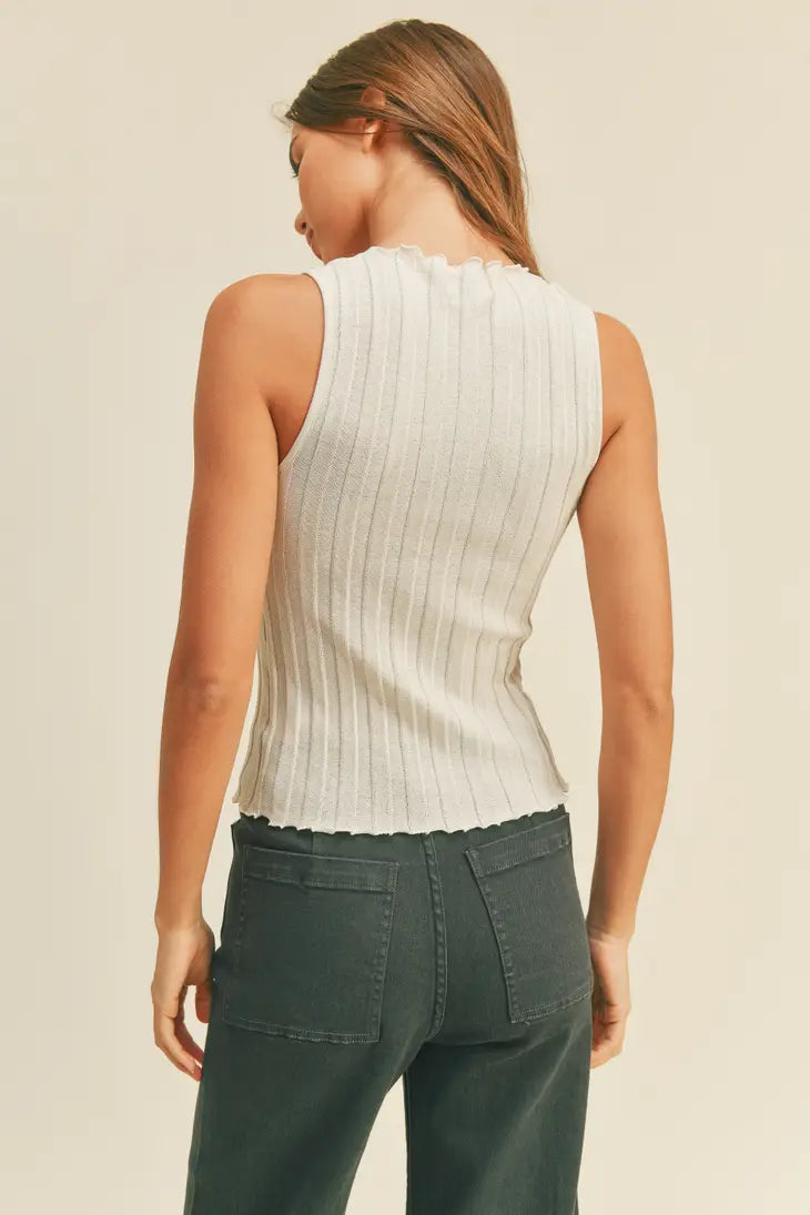 LIGHT WEIGHT WIDE RIBBED KNIT TOP Miou Muse