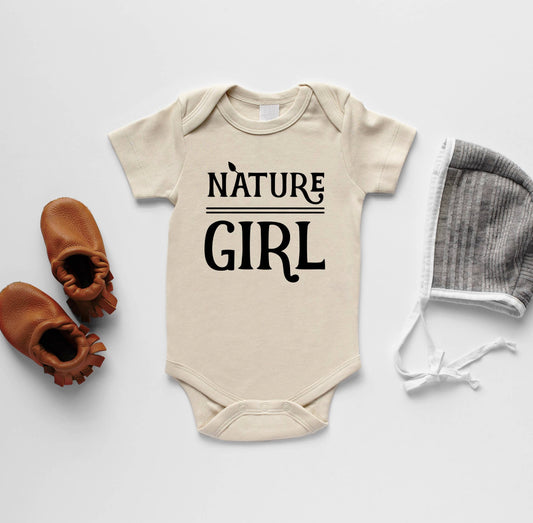 Cream Nature Girl Organic Baby Bodysuit Gladfolk