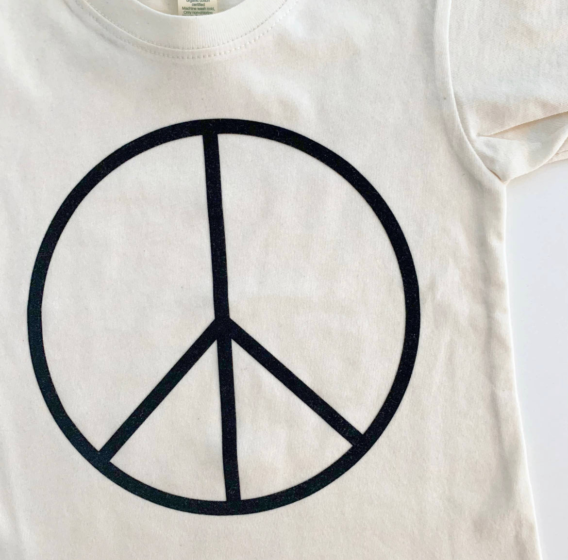 Organic Short Sleeve Tee: Peace Sign Bohemian Babies