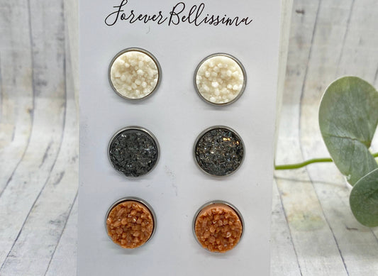 Druzy Stud Earrings | Desert Oasis Stud Set |10mm Forever Bellissima