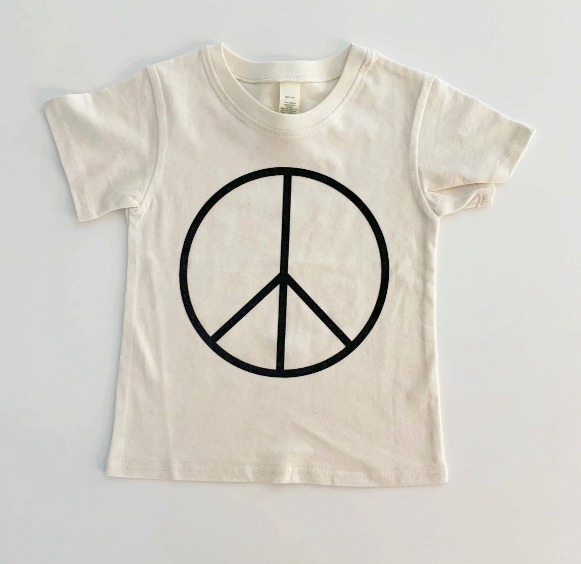 Organic Short Sleeve Tee: Peace Sign Bohemian Babies