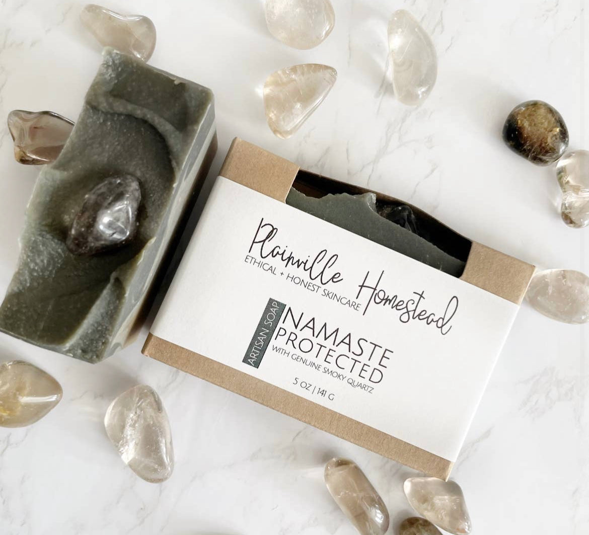 Crystal Soap - Namaste Protected | Smoky Quartz Plainville Homestead