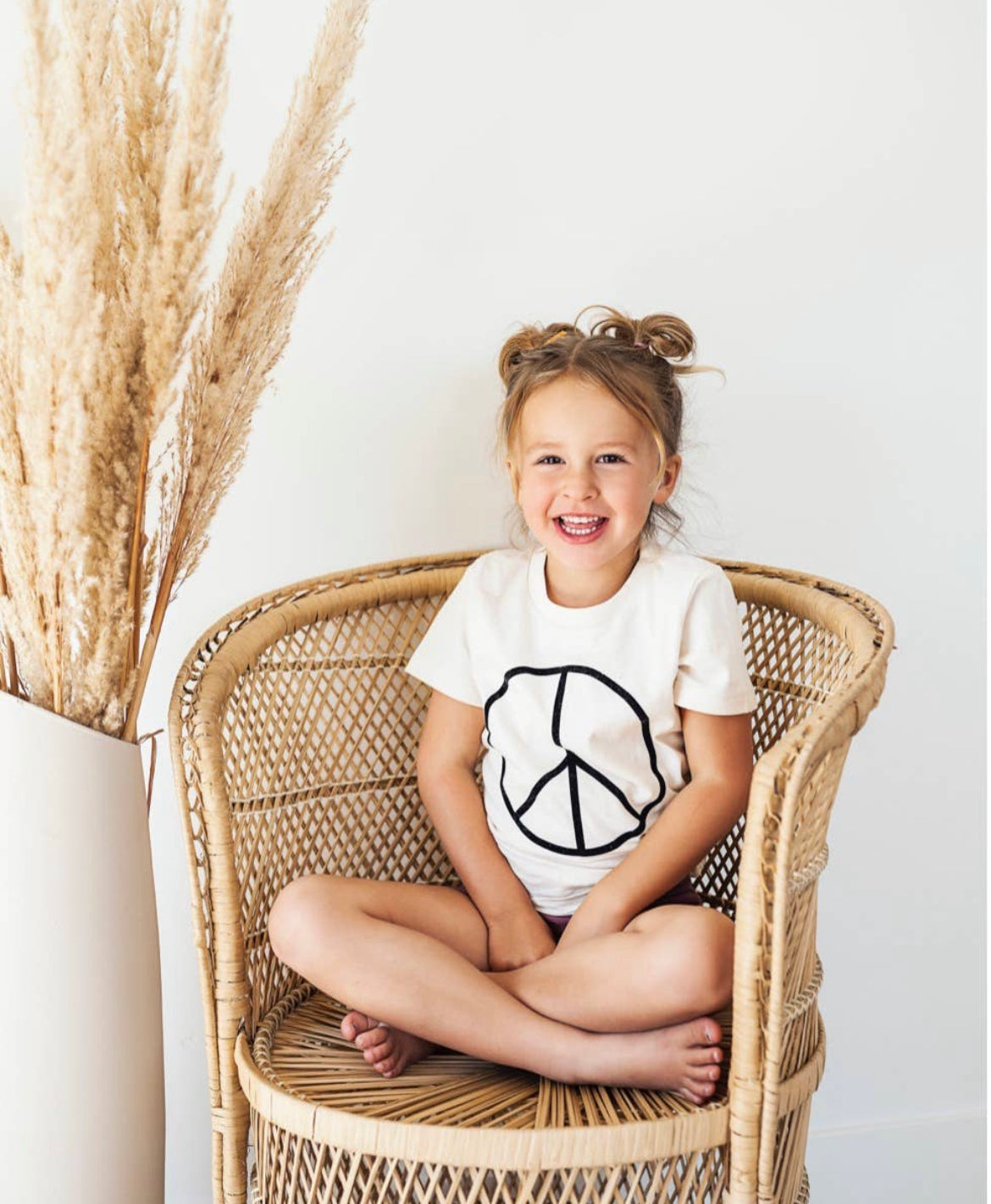 Organic Short Sleeve Tee: Peace Sign Bohemian Babies