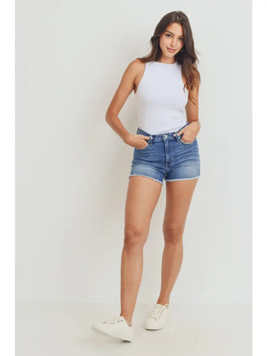 Stretch Denim cut shorts The Druzy Rose