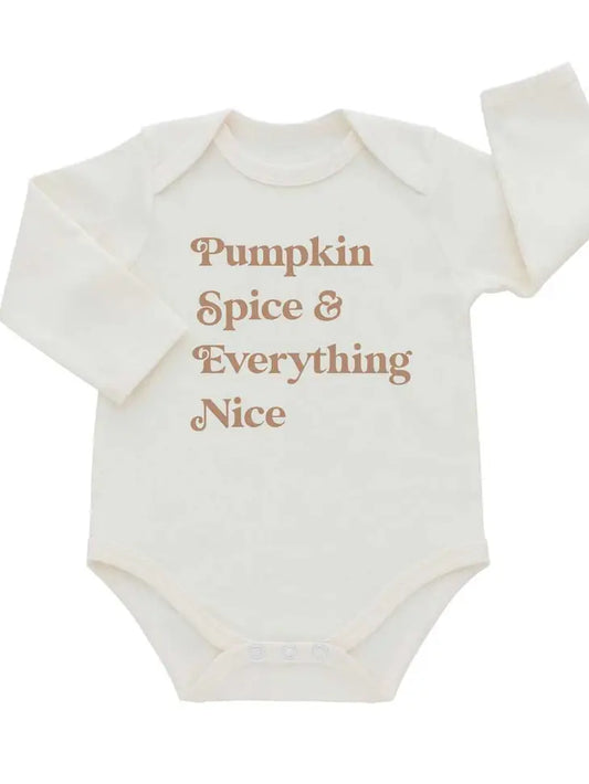 Pumpkin Spice Long Sleeve Baby Onesie The Druzy Rose